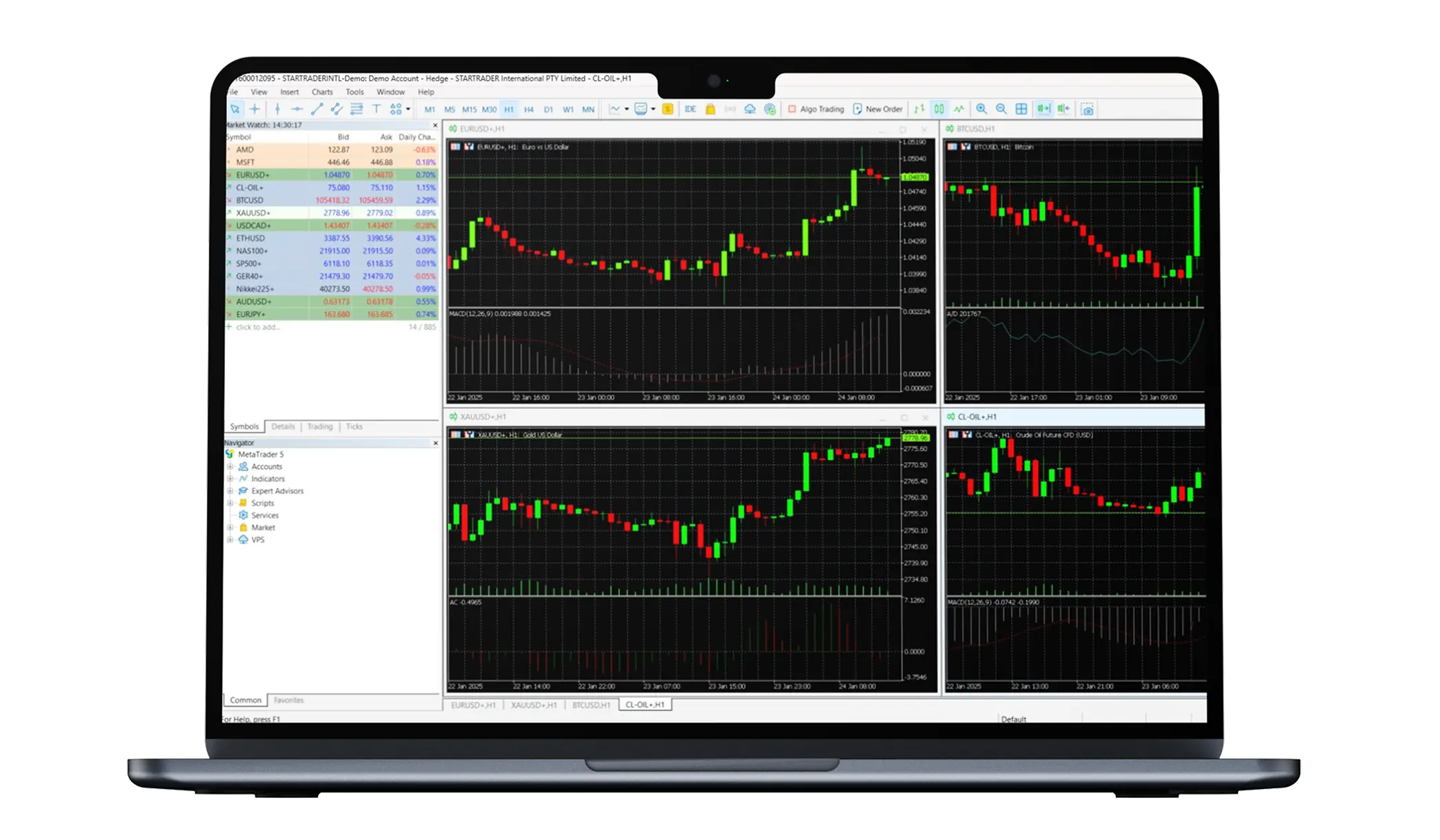 MT4 Trading Platform Opened on Laptop